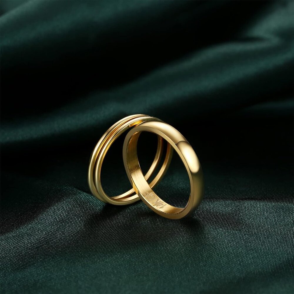 Luxurious 14k Gold Filled Stackable Rings Set For… - image 6